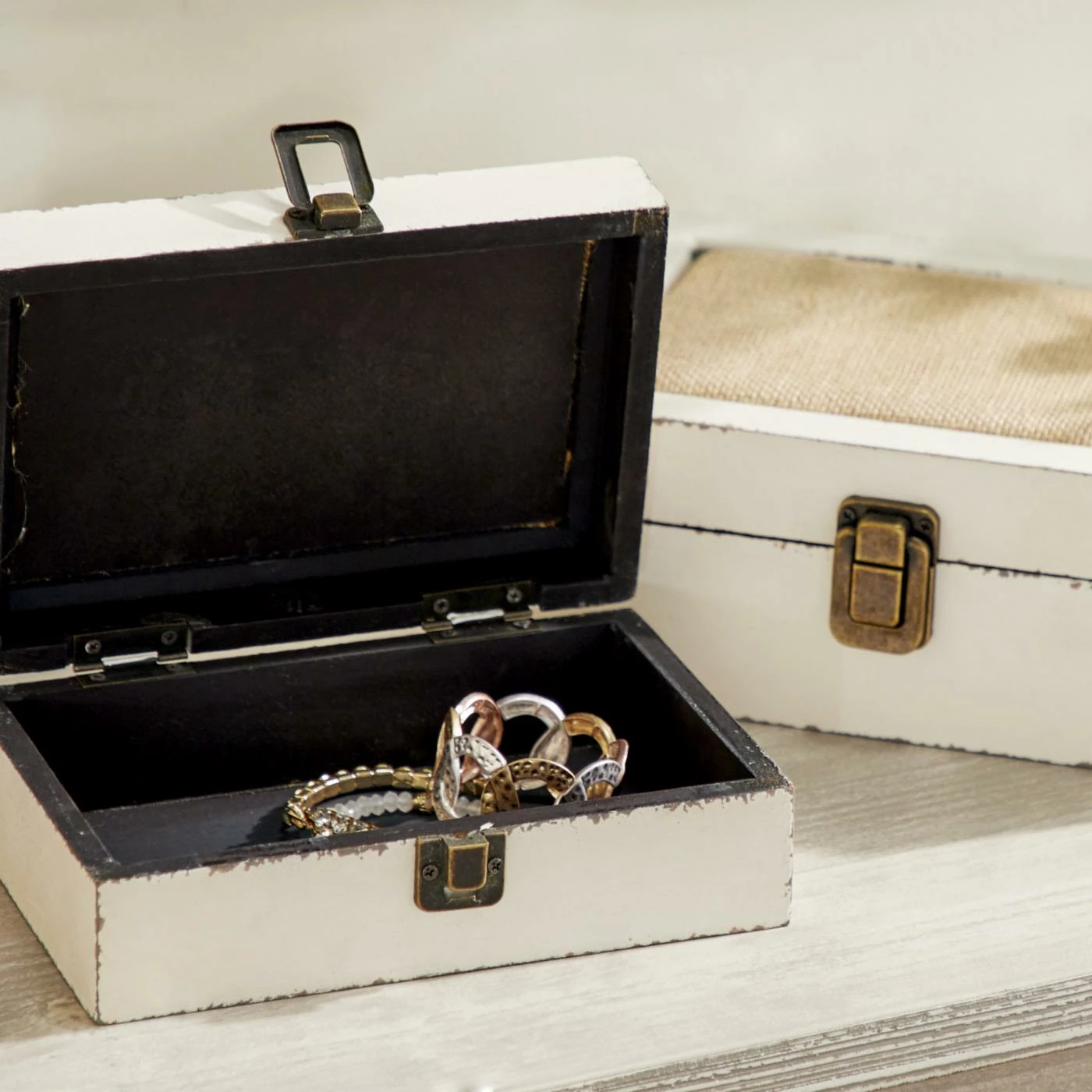 Coupon π Decorative Storage Boxes DecMode Decorative Box - Off White - Set Of 2 β - Image 4