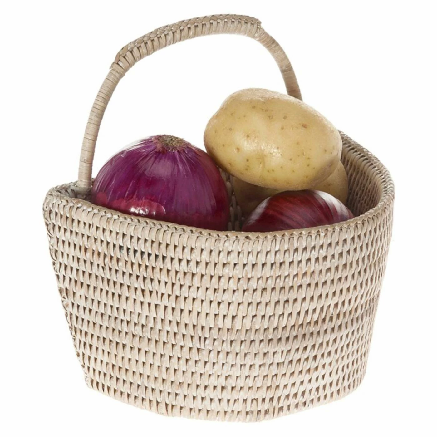 Deals ❤️ Wall Hanging Baskets KOUBOO La Jolla Handwoven Rattan Wall Basket With Decorative Handle 😀 - Image 6