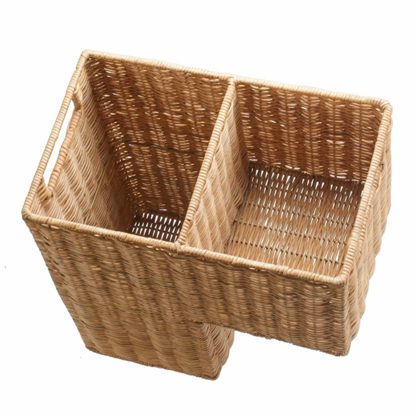 Wholesale 🧨 Decorative Storage Baskets KOUBOO Handwoven Wicker Stair Step Basket With 2 Compartments And Handles ❤️ - Image 7