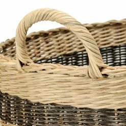 Budget 🔔 Decorative Storage Baskets KOUBOO Large Striped Handwoven Wicker Storage Basket ⭐ -DecMode Collection Shop detail5KOUB210
