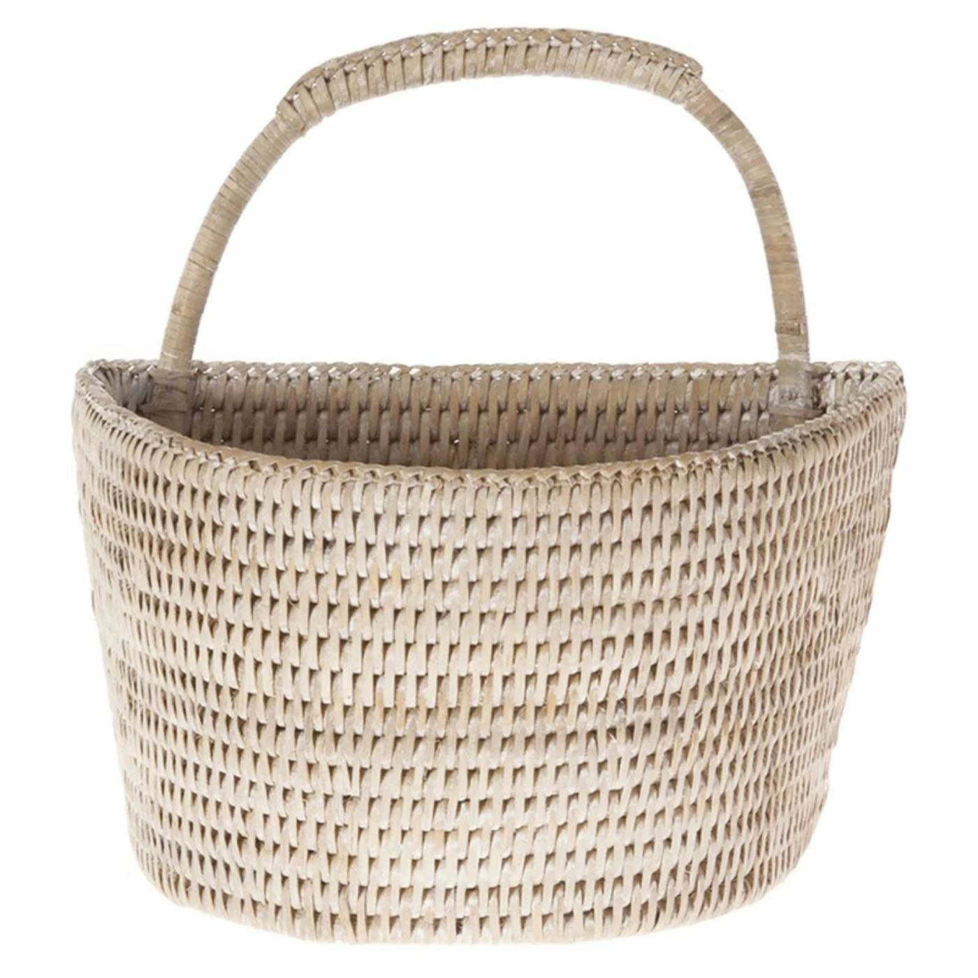Deals ❤️ Wall Hanging Baskets KOUBOO La Jolla Handwoven Rattan Wall Basket With Decorative Handle 😀 - Image 8