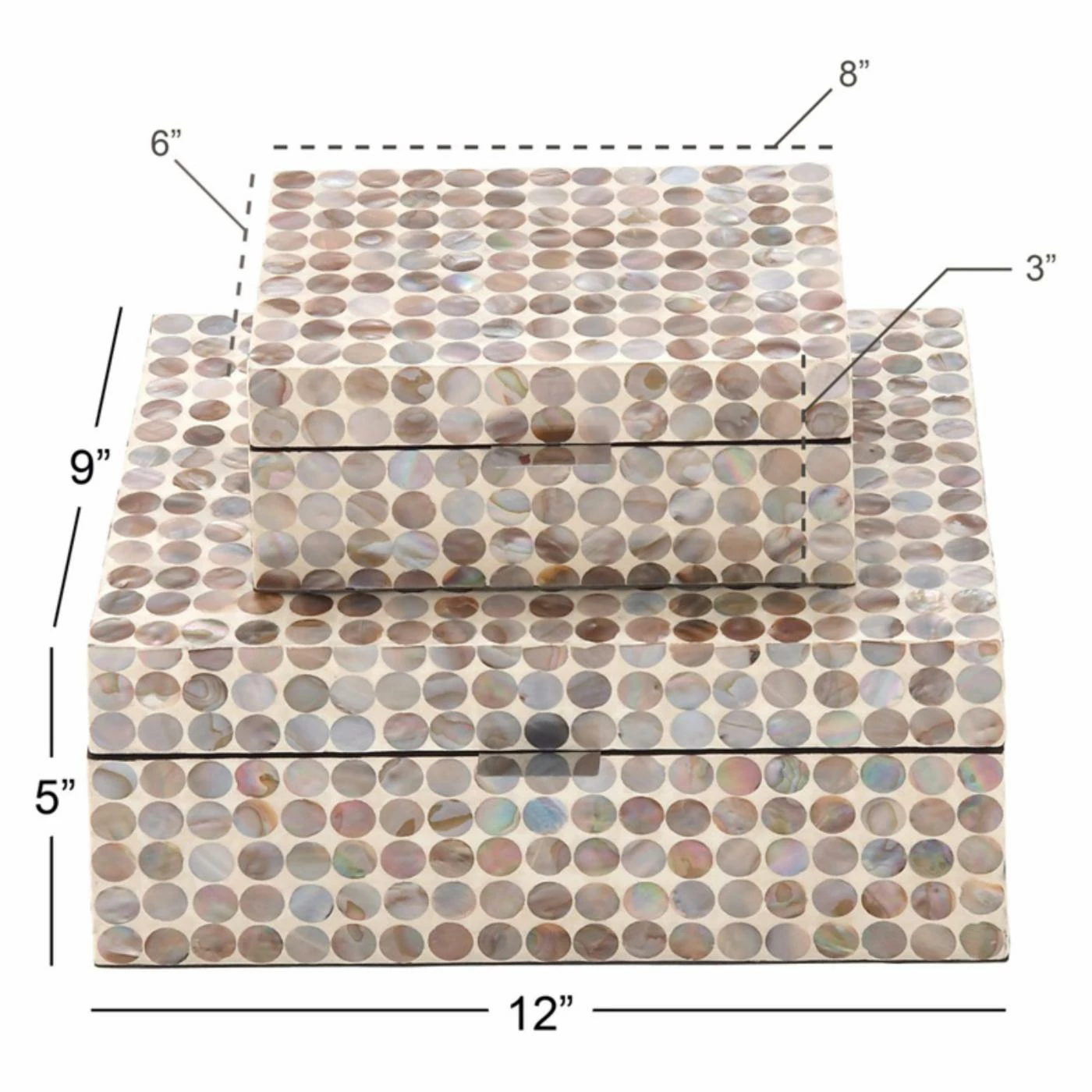 Promo π₯ Decorative Storage Boxes DecMode Mop Inlay Decorative Box - Set Of 2 π - Image 4