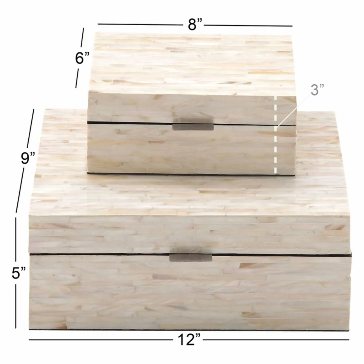 Promo π Decorative Storage Boxes DecMode Wooden Decorative Box - Beige - Set Of 2 β€οΈ - Image 4