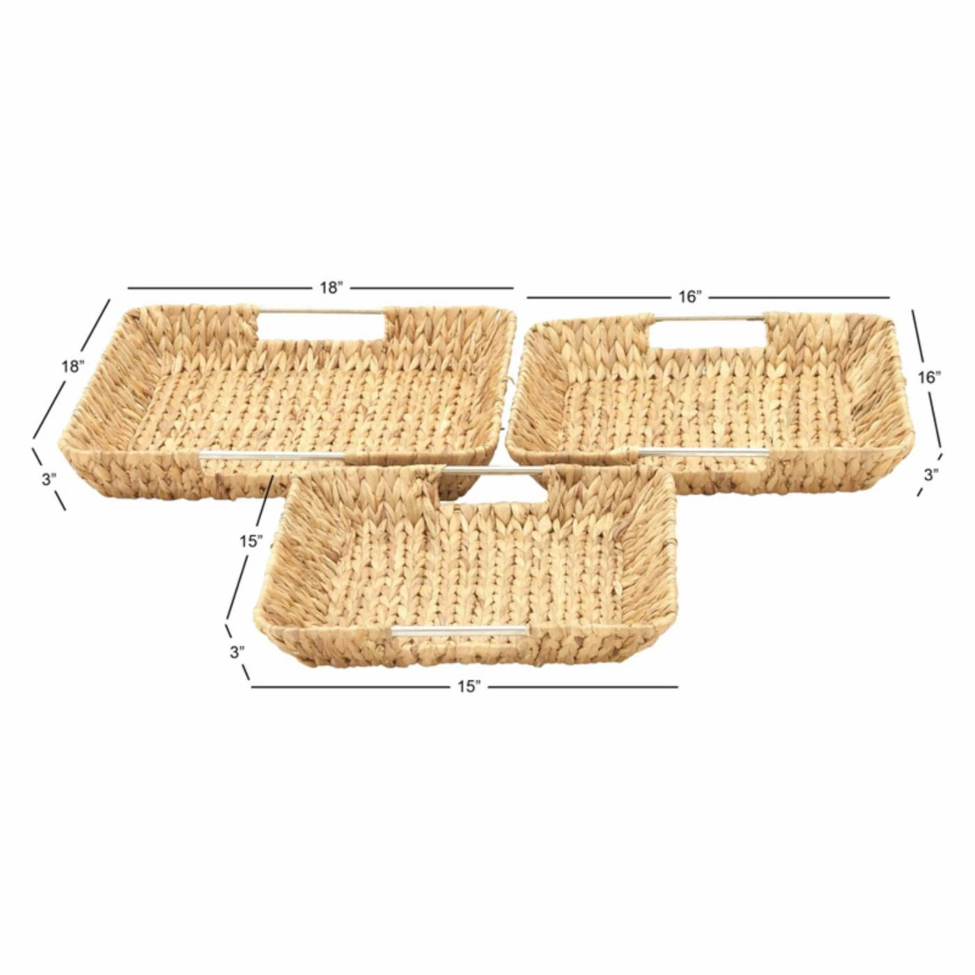 Budget โ Basket Sets DecMode Astonishing Seagrass Basket - Set Of 3 ๐ - Image 2