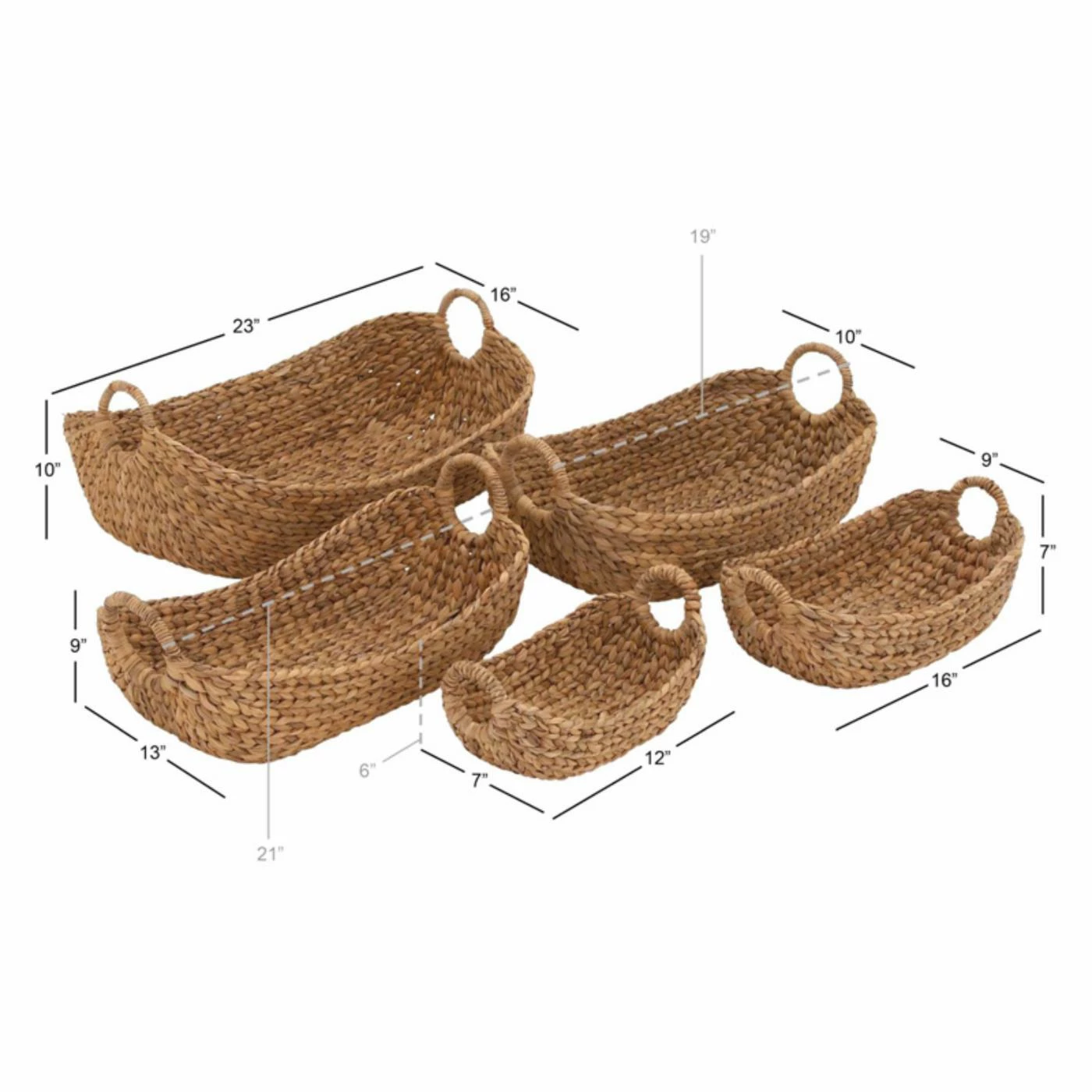 Best Pirce ❤️ Basket Sets DecMode Seagrass Basket - Set Of 5 💯 - Image 2