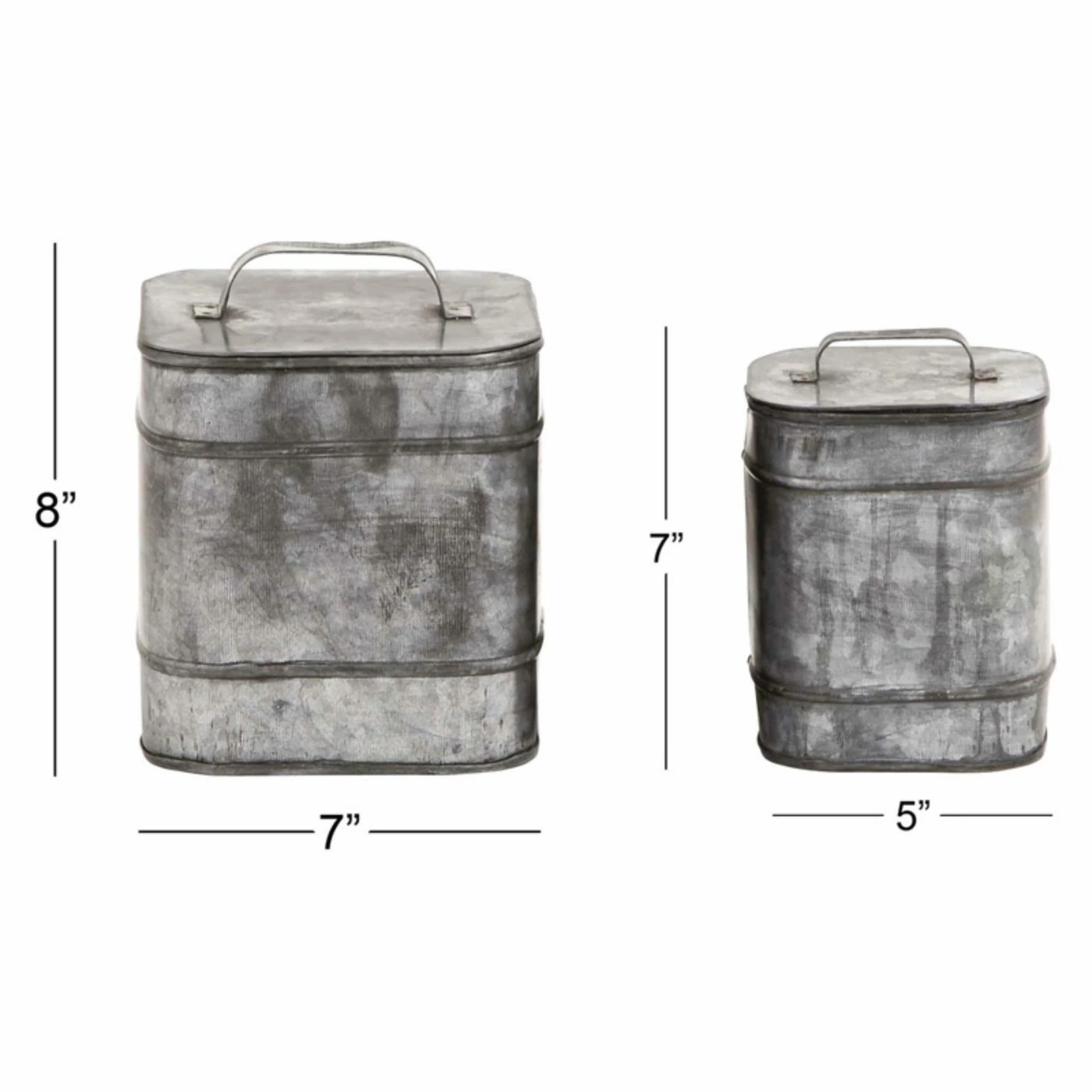 Discount β Decorative Storage Boxes DecMode Square Lidded Metal Decorative Box - Set Of 2 π - Image 3