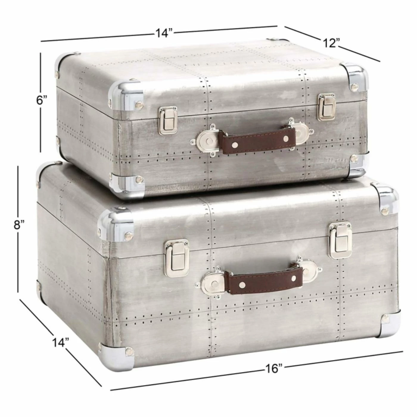 Deals ๐ Decorative Storage Boxes DecMode Aluminum Decorative Box - Set Of 2 ๐งจ - Image 3