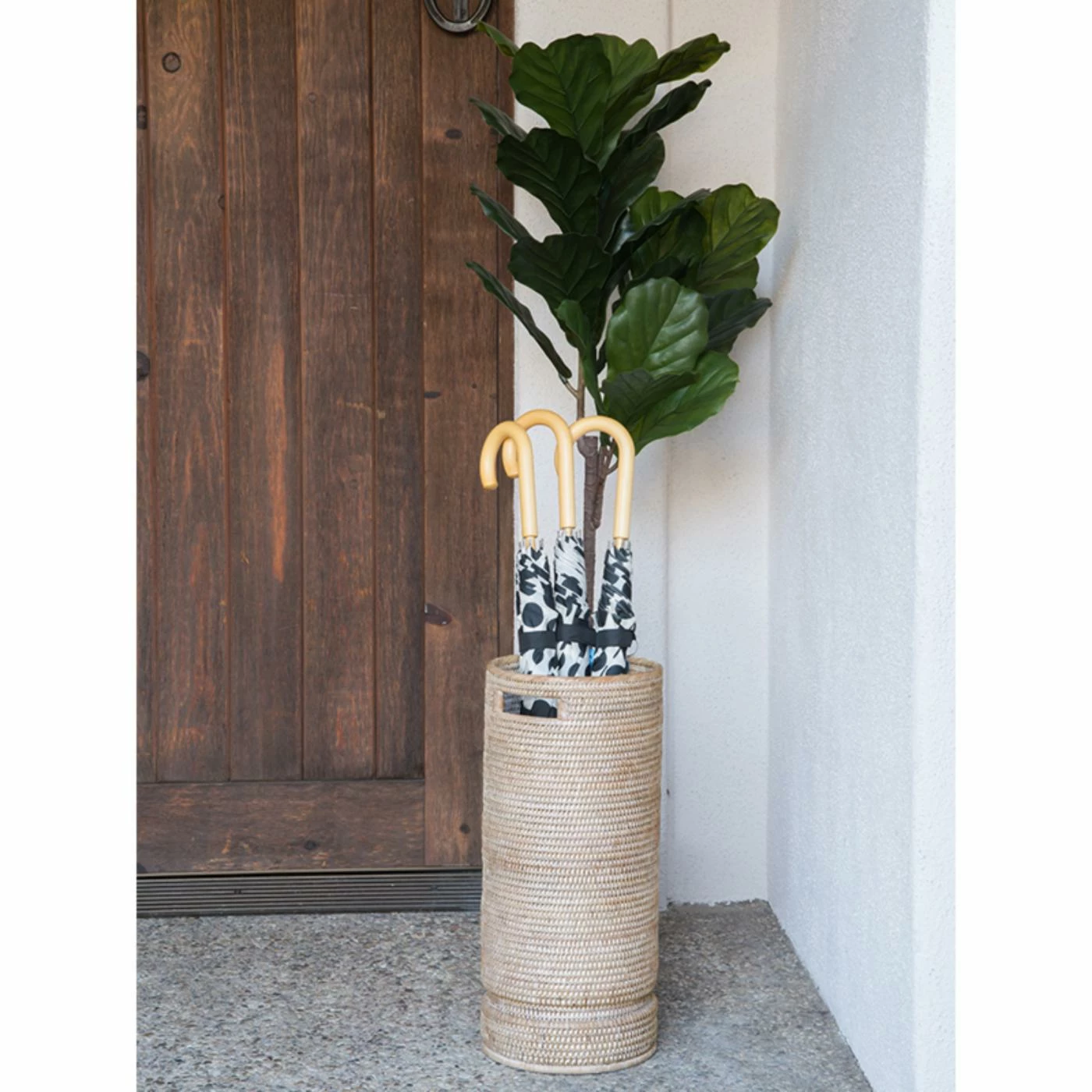 Wholesale βοΈ Decorative Storage Baskets KOUBOO La Jolla Handwoven Tall Rattan Storage Basket With Water Catch π - Image 3