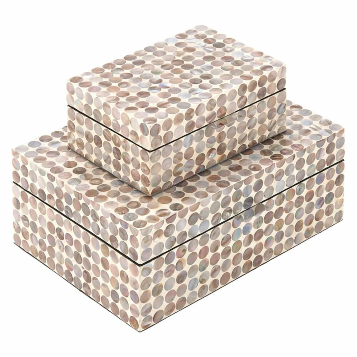 Promo π₯ Decorative Storage Boxes DecMode Mop Inlay Decorative Box - Set Of 2 π - Image 3