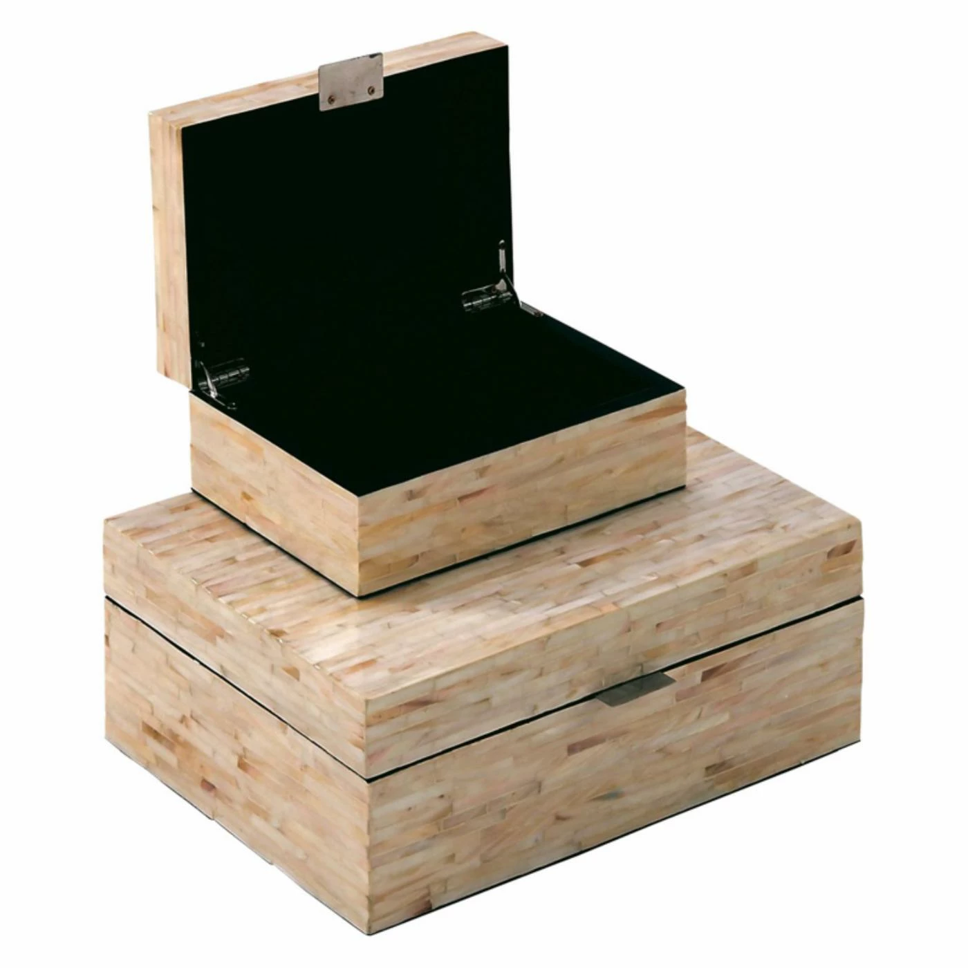 Promo π Decorative Storage Boxes DecMode Wooden Decorative Box - Beige - Set Of 2 β€οΈ - Image 3