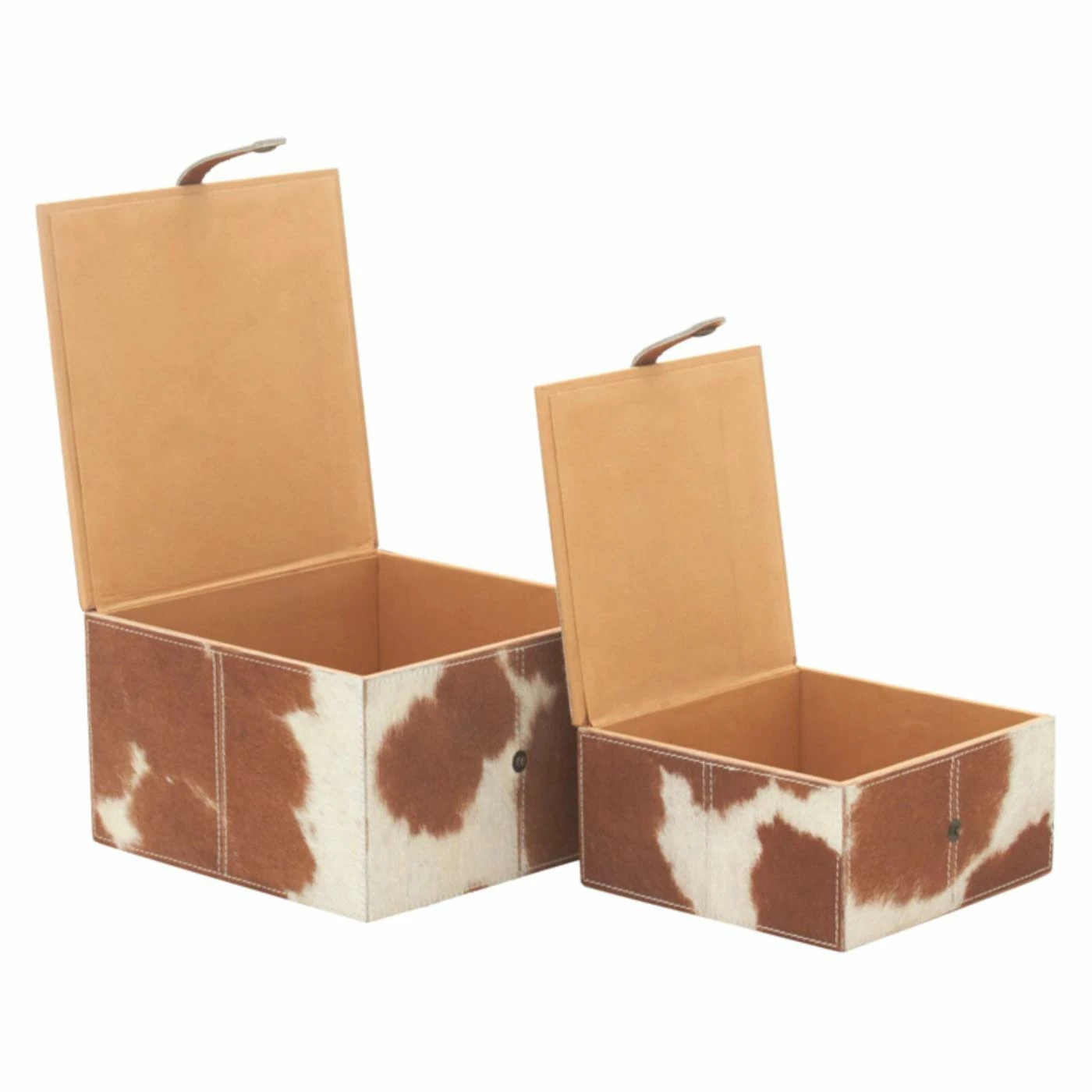 New π₯ Decorative Storage Boxes DecMode Leather Hide Decorative Box With Lid - Set Of 2 π€© - Image 3