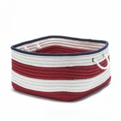 Brand new 🧨 Decorative Storage Baskets Colonial Mills Nautical Stripe Rectangle Basket 🎁