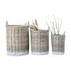 Coupon 🛒 Basket Sets 3R Studios White Dipped Based Rattan Basket With Handles - Set Of 3 🤩