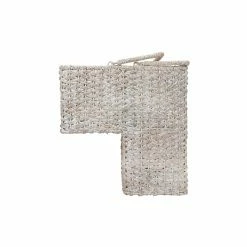 Outlet 🛒 Decorative Storage Baskets 3R Studios Woven Whitewashed Bangkuan Rope Stair Basket With Handles 👍