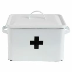 Best Pirce 😍 Decorative Storage Baskets 3R Studios Enameled Decorative First Aid Box 🔔