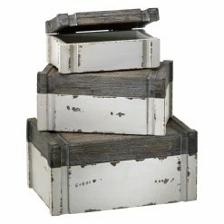 Promo 🧨 Decorative Storage Boxes Cyan Design Alder Box - Set Of 3 🔥