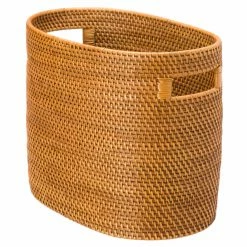 Best Pirce 🧨 Decorative Storage Baskets KOUBOO Laguna Oval Handwoven Rattan Magazine And Newspaper Basket 😍