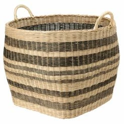 Budget 🔔 Decorative Storage Baskets KOUBOO Large Striped Handwoven Wicker Storage Basket ⭐