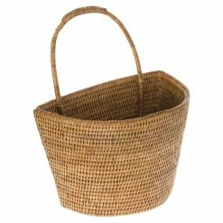 Deals ❤️ Wall Hanging Baskets KOUBOO La Jolla Handwoven Rattan Wall Basket With Decorative Handle 😀