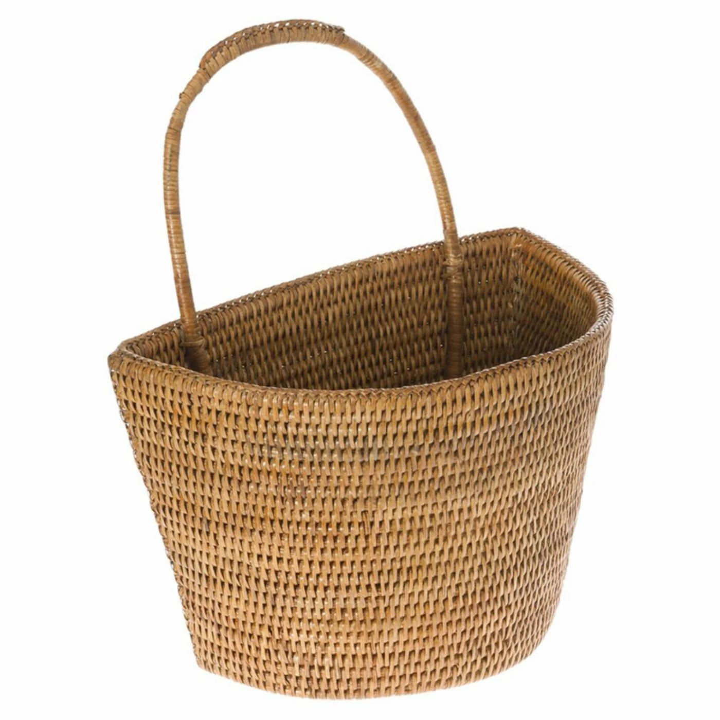 Deals ❤️ Wall Hanging Baskets KOUBOO La Jolla Handwoven Rattan Wall Basket With Decorative Handle 😀