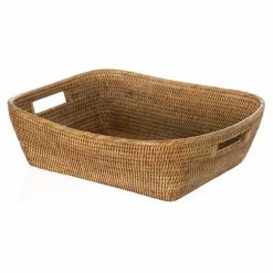 Brand new 👍 Decorative Storage Baskets KOUBOO La Jolla Handwoven Oblong Rattan Shelf Storage Basket 👍