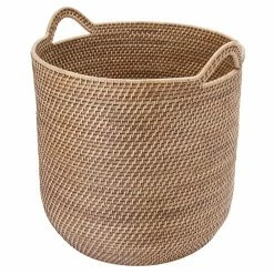 Wholesale 🔔 Decorative Storage Baskets KOUBOO Laguna Round Rattan Storage Basket With Ear Handles 🎉