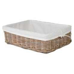 Flash Sale 😀 Decorative Storage Baskets KOUBOO Kobo Rattan Shelf Storage And Underbed Basket With Removable Liner ✔️