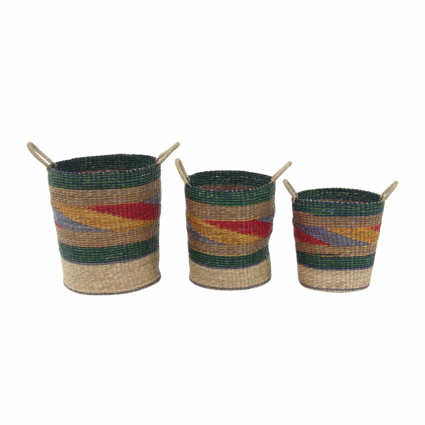 Outlet โ๏ธ Basket Sets DecMode Traditional Round Seagrass Baskets - Set Of 3 ๐ฅฐ