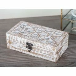 Outlet 😉 Decorative Storage Boxes DecMode 3 Piece Carved Wooden Filigree Decorative Box Set 🧨