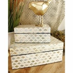 Cheap โจ Decorative Storage Boxes DecMode Wooden Decorative Box - Set Of 2 ๐