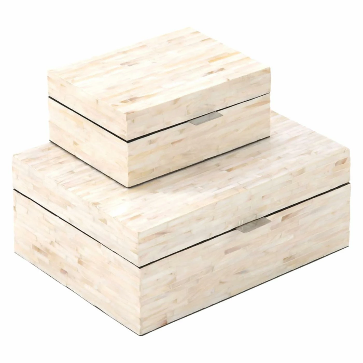 Promo π Decorative Storage Boxes DecMode Wooden Decorative Box - Beige - Set Of 2 β€οΈ