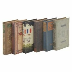 Coupon 💯 Decorative Book Boxes DecMode Wood And Fabric Book Box - Set Of 6 🥰