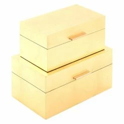 Hot Sale โ๏ธ Decorative Storage Boxes DecMode Lovely Wood Decorative Box - Set Of 2 ๐