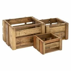 Discount 🥰 Decorative Crates DecMode Rectangle Storage Crate - Set Of 3 ✔️