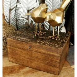 Outlet 🥰 Basket Sets DecMode Wood Carved Decorative Box - Set Of 3 🎁