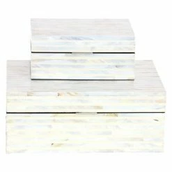 Wholesale 🔔 Decorative Storage Boxes DecMode 👩 Mother Of Pearl Decorative Box - Set Of 2 ⌛