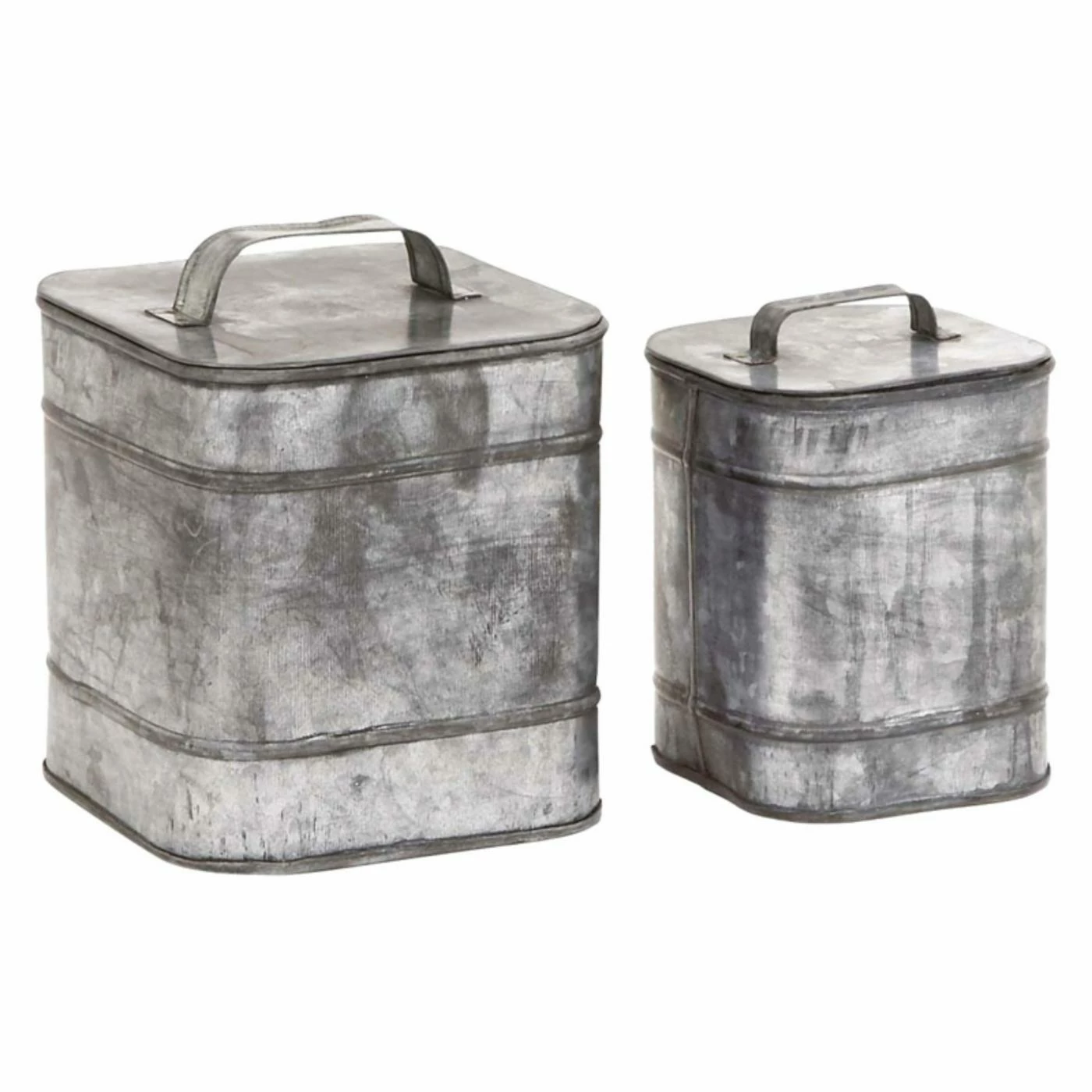 Discount β Decorative Storage Boxes DecMode Square Lidded Metal Decorative Box - Set Of 2 π