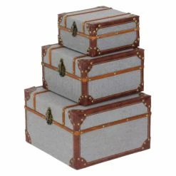 Flash Sale โค๏ธ Decorative Storage Boxes DecMode Square Wooden Decorative Box - Set Of 3 ๐