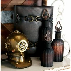 Best Sale 👏 Decorative Book Boxes DecMode Faux Leather And Wood Book Decorative Box - Set Of 3 🧨