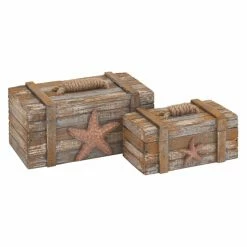 Buy 🎁 Decorative Storage Boxes DecMode Starfish Wood Decorative Box - Set Of 2 🧨