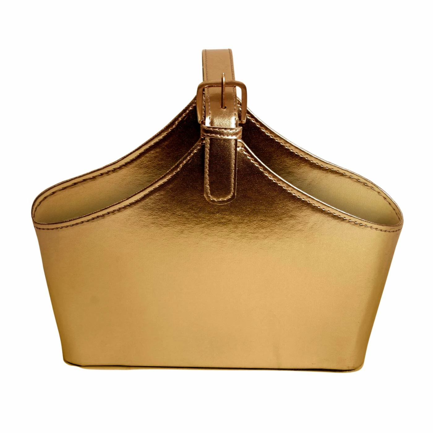 Hot Sale ๐ Decorative Storage Baskets Wald Import Faux Leather Bag - Gold ๐งจ