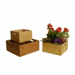 Budget 🔔 Decorative Crates Wald Import Square Wood Crates Decorative Basket - Set Of 3 🌟