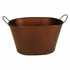Promo 🔥 Decorative Storage Baskets Wald Import 10.5 In. 🔨 Hammered Copper Metal Bin 🌟