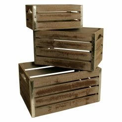 New ✨ Decorative Crates Wald Import Large Graywash Wood Crates - Set Of 3 😍