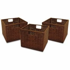 Hot Sale ❤️ Basket Sets Winsome Small Wired Rattan Basket - Set Of 3 ✨