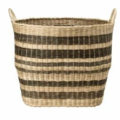 Budget 🔔 Decorative Storage Baskets KOUBOO Large Striped Handwoven Wicker Storage Basket ⭐ -DecMode Collection Shop scaleKOUB210