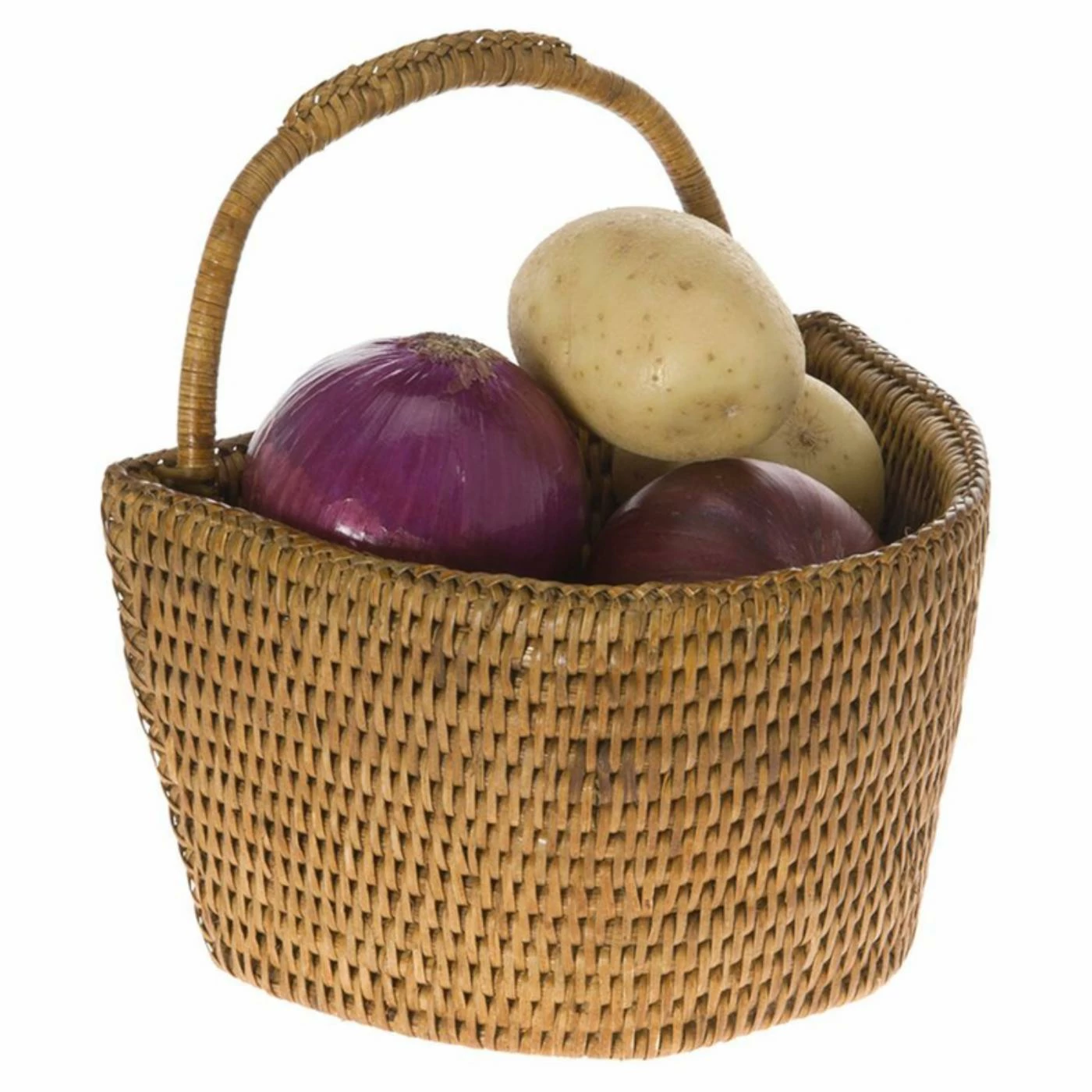 Deals ❤️ Wall Hanging Baskets KOUBOO La Jolla Handwoven Rattan Wall Basket With Decorative Handle 😀 - Image 5